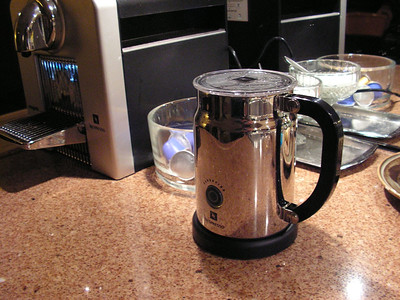 Coffee making equipment on on the kitchen counter