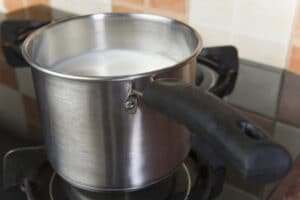 Milk in saucepan