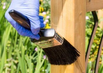 applying a wood treatment solution