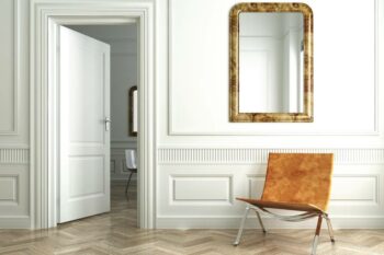 classic white interior with a mirror